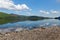 Derwent Water Lake District uk south of Keswick blue sky beautiful calm sunny summer day