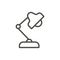 Desc lamp icon vector. Outline light. Line table lamp symbol.