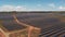 descending aerial clip of a solar farm at parkes