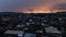 Descending aerial view of Jahi village in Abuja, Nigeria at sunset