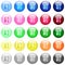 Descending numbered list icons in color glossy buttons