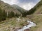 Descent from the Kegety Pass on the northern side of the slope. Kegety River valley.