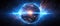 Description 1: Witness the mesmerizing electromagnetic plasma glow above the Earth\\\'s atmosphere, Ai Generated