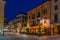 DESENZANO DEL GARDA, ITALY, JULY 23, 2019: Sunset view of Piazza Giuseppe Malvezzi in Desenzano del Garda in Italy