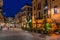 DESENZANO DEL GARDA, ITALY, JULY 23, 2019: Sunset view of Piazza Giuseppe Malvezzi in Desenzano del Garda in Italy