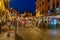 DESENZANO DEL GARDA, ITALY, JULY 23, 2019: Sunset view of Piazza Giuseppe Malvezzi in Desenzano del Garda in Italy