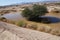 Desert Arava with puddles after t rain