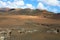 Desert arid stone volcanic landscape in Lanzarote, Canary Islands