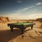 Desert Billiards: Unconventional Beauty - A Snooker Table Amidst Barren Sands