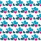 Desert blue and regal red hearts seamless pattern