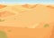 Desert with bright sunshine flat color vector illustration