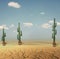 Desert with cacti background