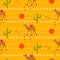 Desert camels in sands seamless pattern.