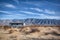 Desert camping Airstream with Mountains in the distance