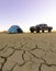 Desert camping and off roading 3d render