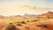 Desert Canvas Painting: United Arab Emirates Watercolor Illustration