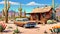 Desert country family jalopy car desert home