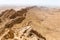 Desert crater mountain ridge cliffs landscape view, Israel nature