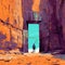 Desert Door: A Digital Painting With Bold Colors By Cliff Chiang