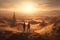 Desert Dreams: A Stunning 3D Max Rendering of a Couple\\\'s Epic Journey