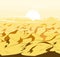 Desert dunes vector egyptian landscape background. Sand in nature illustration