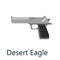 Desert eagle Pistol gun, military handgun weapon, firearm automatic revolver black isolated icon vector illustration.