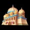 Desert Emirates Palaces Arabian Architecture. Game Assets Card Object Buildings