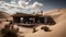 Desert escape a peaceful oasis in the middle of a sandy d generative AI