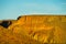 Desert flat mountain at sunset