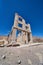 Desert ghost town Rhyolite with rubble of building