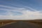 Desert highway in the steppe