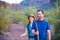 Desert Hikers on Mountain Path