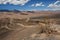 Desert hiking, Death Valley National Park. Amazing volcanic landscape, Ubehebe Crater