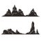 Desert hills and mountains silhouettes