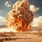 Desert Inferno: A Massive Explosion Shakes the Barren Landscape\\\