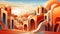Desert-inspired Fantasy City Illustration With Warm Color Palette