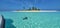 Desert island with shark beautiful view Maldives