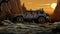 Desert Jeep Adventure: A Bold Graphic Comic Book Style Game