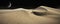 Desert landscape 3D illustration. Sand dunes in a night aesthetic rendering