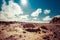 Desert Landscape - barren land under hot shining sun.