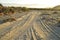 Desert landscape beach road morning Baja, Mexico