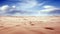 A desert landscape with blue sky and clouds at sunny day