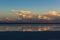 Desert landscape, broken dry soil in a Pampas lagoon,