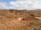 Desert landscape and clear sky near Matmata in southern Tunisia, North Africa