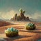 Desert landscape. Desert area, sand terrain - Africa, Sahara, or Arizona nature
