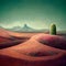 Desert landscape. Desert area, sand terrain - Africa, Sahara, or Arizona nature