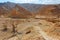 Desert landscape with dry acacia trees