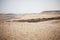 Desert landscape in Giza Egypt with Cairo on background