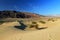 Desert Landscape of Mesquite Flat Sand Dunes and Panamint Mountains, Death Valley National Park  California  USA