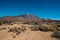 Desert landscape with mountain  background , Pico del Teide volcanic summit